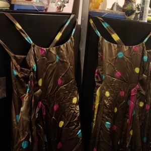 Moschino authentic 100% silk brown dots dress